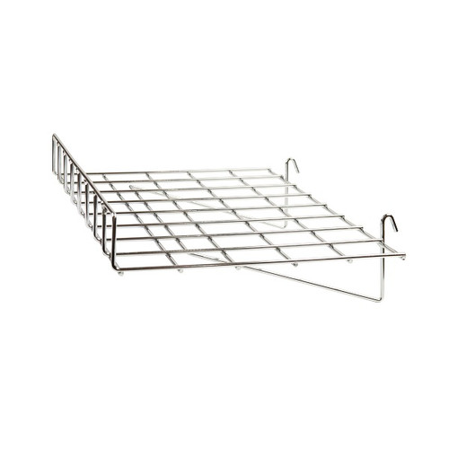 GWS/93 Chrome 24" x 15" Heavy Duty Straight Gridwall Shelf