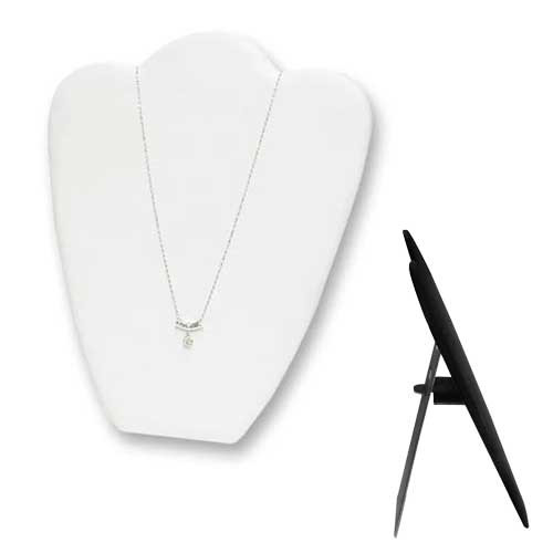 White Leatherette Necklace Display - 8-1/2" x 7-1/2" White Leatherette Necklace Display - 8-1/2" x 7-1/2"