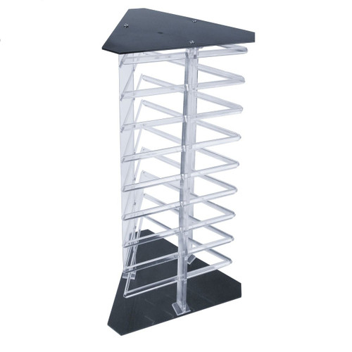 Clear Countertop Rotating 3 sided Earring Card Rack - 19" x 9"