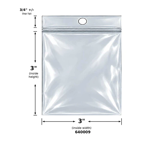 3"x3" Resealable Magic Seal 2.0 mil poly Bags