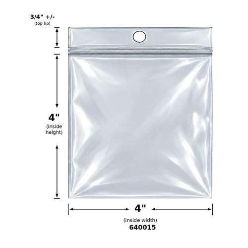 4"x4" Resealable Magic Seal 2.0 mil poly Bags