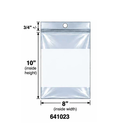 8"x10" Magic Seal 2.0 mil poly Bags with White Block
