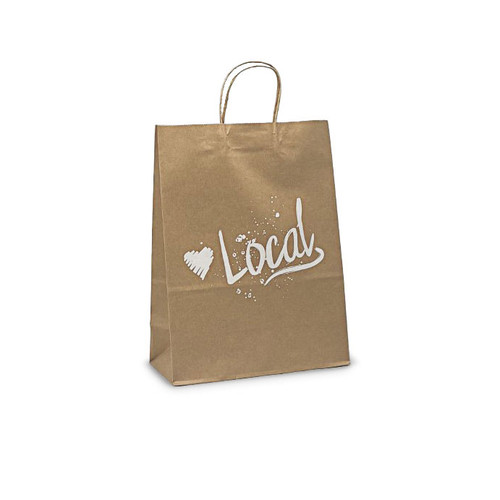 Love Local™ Kraft Paper Shopping Bags - Vanity - 10"x5"x13-1/4"