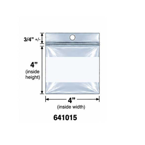 4"x4" Magic Seal 2.0 mil poly Bags with White Block