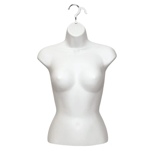 White Upper Torso Half Round Female Mannequin