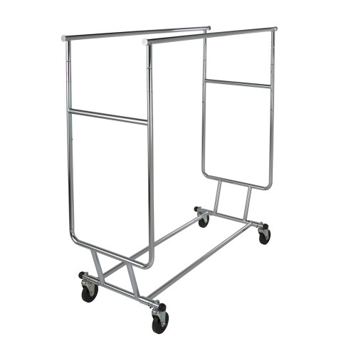Collapsible Folding Adjustable Double Bar Rolling Rack - Same Day Shipping! Collapsible Folding Adjustable Double Bar Rolling Rack - Same Day Shipping!