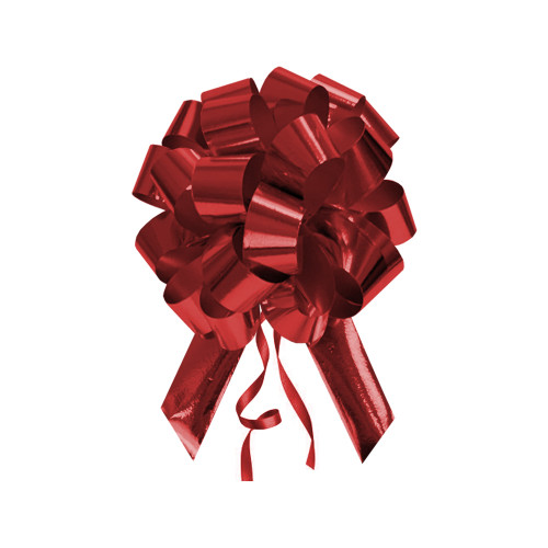 Metallic Red 4" 20 Loop Pull Bows