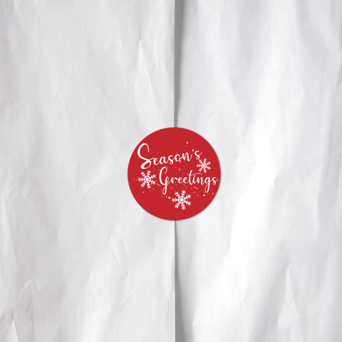1-1/2" Red & White Season's Greetings Labels