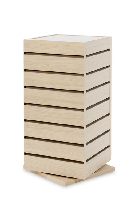12" x 12" x 25"h Countertop Maple Slatwall Spinner 12" x 12" x 25"h Countertop Maple Slatwall Spinner
