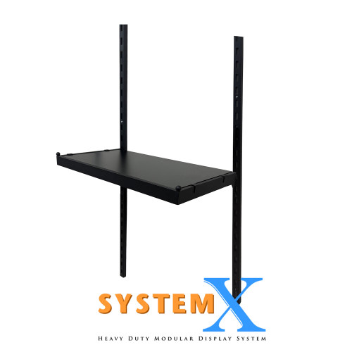 12" x 22 5/8" Black Melamine Shelf for U bars inset