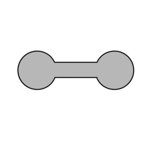 Small Silver Shark Skin Dumbbell Labels - 1-3/8" long x 1/2" diam.