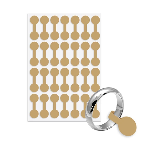 Small Gold Shark Skin Dumbbell Labels - 1-3/8" long x 1/2" diam.
