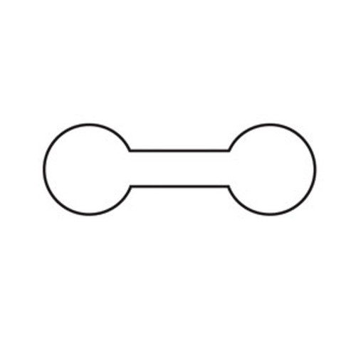 Small White Shark Skin Dumbbell Labels - 1-3/8" long x 1/2" diam. Small White Shark Skin Dumbbell Labels - 1-3/8" long x 1/2" diam.