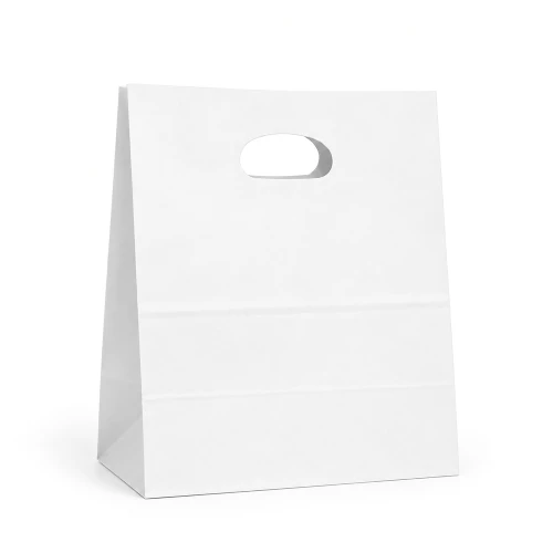 Harley 11"w x 6-1/4"d x 13"h 40% Recycled White Die Cut Handle Bag