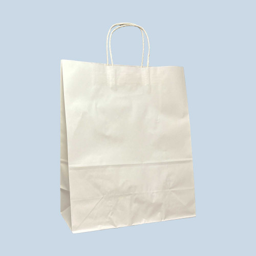 Celebrity 13" x 6" x 15-1/2" 40% Recycled Matte White Paper Shopping Bags Celebrity 13" x 6" x 15-1/2" 40% Recycled Matte White Paper Shopping Bags