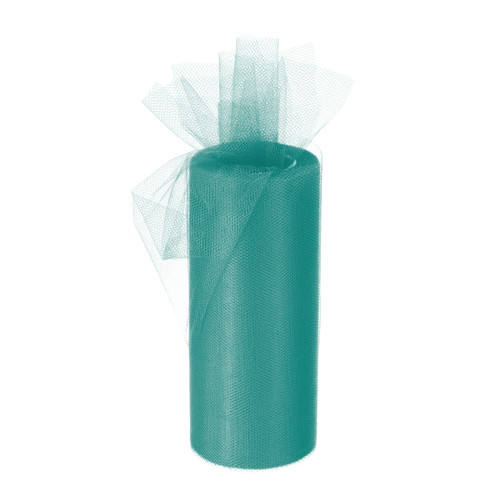 Teal Tulle Fabric Ribbon 6" x 25 yds.