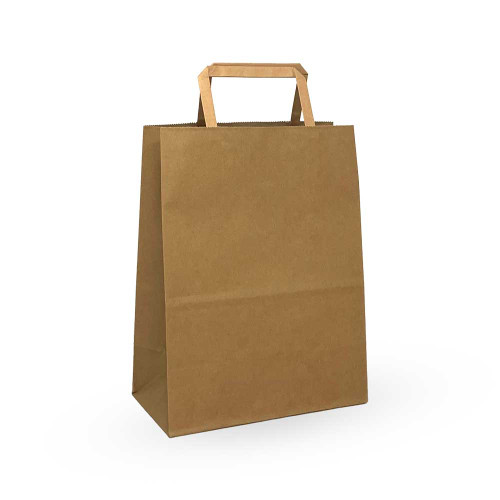 Vanity 10" x 5" x 13-1/2" 100% Recycled Flat Handle Paper Bag Vanity 10" x 5" x 13-1/2" 100% Recycled Flat Handle Paper Bag
