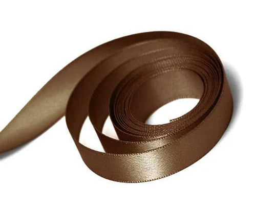 1/2" X 100 yds Brown Single Face Satin Ribbon