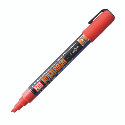 Red 1/4" Zig Water Soluble Wet-Wipe Marker