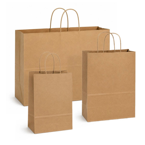 Mixed Pack 100% Recycled Kraft Paper Shopping Bag - 3 sizes!