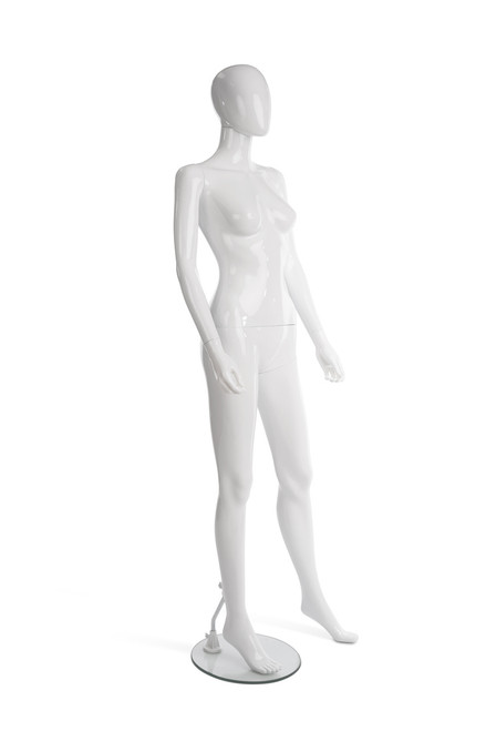 The Durables White Satin Kate Female Mannequin Leg to Side pose (2in1)