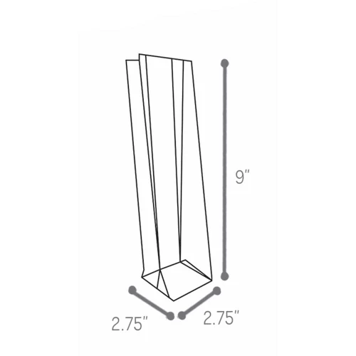 Clear 2.75" x 2.75" x 9" BOPP Hard Bottom Bag
