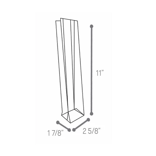 Clear 2-5/8" x 1-7/8" x 11" BOPP Hard Bottom Bag