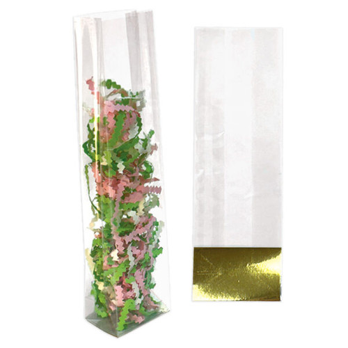 Clear 2-5/8" x 1-7/8" x 11" BOPP Hard Bottom Bag