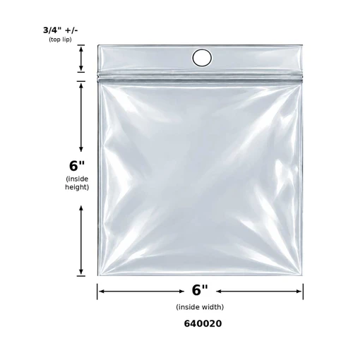 6"x6" Resealable Magic Seal 2.0 mil poly Bags