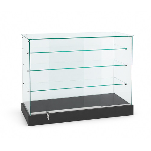 Premium Black Frameless 48"w x 20"d x 38"h Showcase
