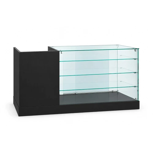 Premium Black Frameless 60"w x 20"d x 38"h Combo Showcase
