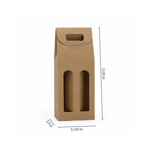 2 Bottle 375ml Oil & Vinegar Bottle Carrier - Natural Kraft