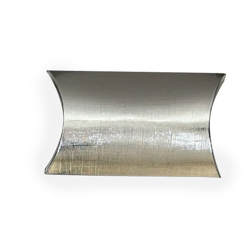 Silver Linen Medium Size Pillow Box 4" x 4" x 1-1/4" Silver Linen Medium Size Pillow Box 4" x 4" x 1-1/4"