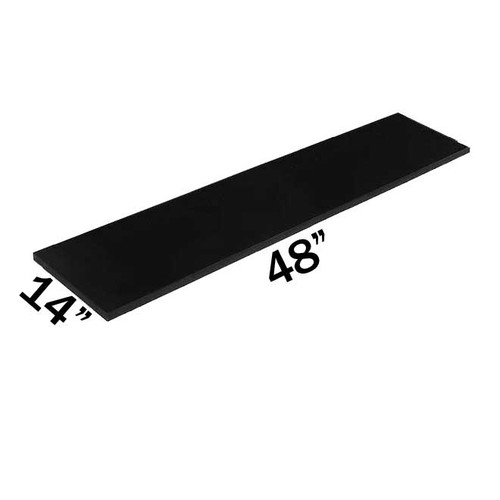 14" x 48" x 3/4" Black Melamine Shelf