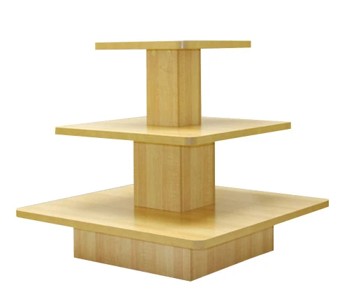 Maple Melamine 3 Tier Square Display Table - Last Chance