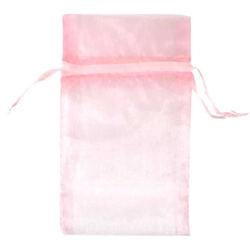 Pink Extra Large Economy Organza Bags 6" x 10" - Limited QTY