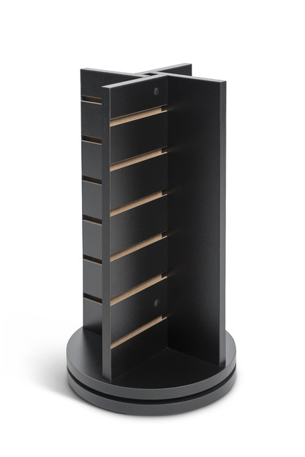 12"x12"x21h" Countertop Black Slatwall Pinwheel Spinner