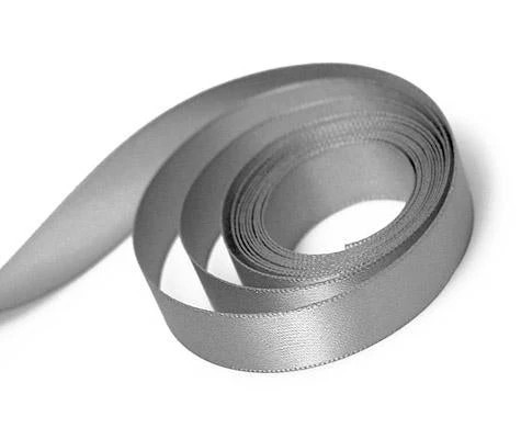 Silver Single Face Satin Ribbon 3/8" x 100yds
