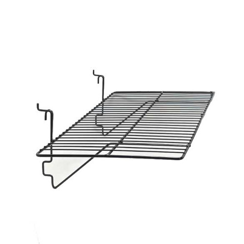 Black 24" x 12" Universal Shelf for Slatwall and Gridwall