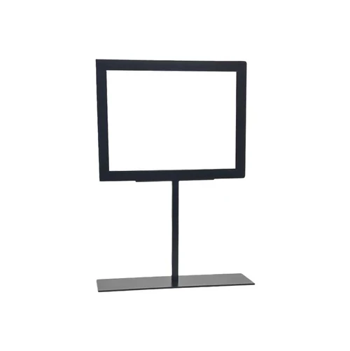 Unisign 8-1/2" x 11" Matte Black Table Top Sign Holder with tall base