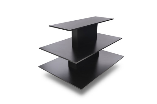 Black Melamine 3 Tier Rectangular Display Table