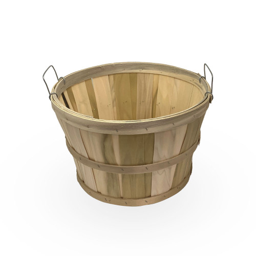 Natural 1/2 Bushel Apple Basket with wire handles