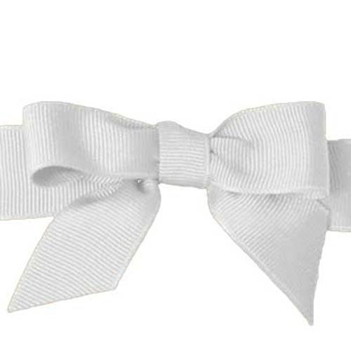 1-1/2" x 16-1/2" x 3-1/2"w WHITE PRIMO PRETIED BOWS 1-1/2" x 16-1/2" x 3-1/2"w WHITE PRIMO PRETIED BOWS