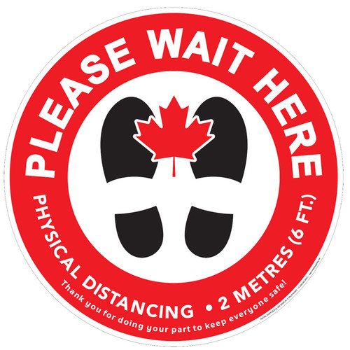 PLEASE WAIT HERE Vinyl Floor Sign Kit for physical distance - per kit