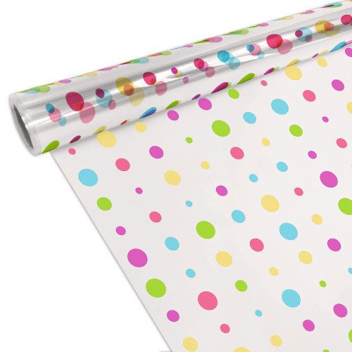 40" x 100' Dotty Dots Cellophane Roll