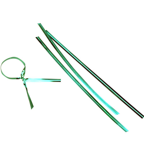 4" x 1/4" Metallic Green Twist Ties