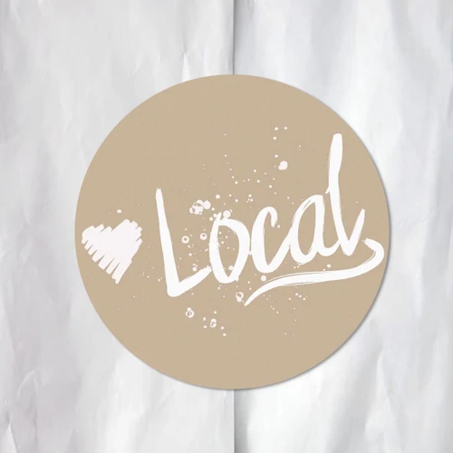 BIG Love Local™ 4" Kraft with White Labels