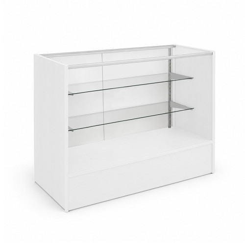 48" White Economy Full Vision Showcase