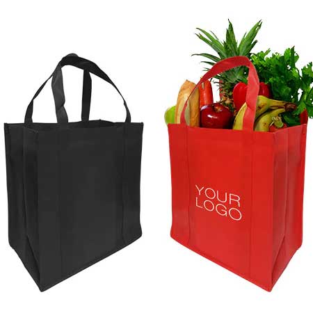 Custom Printed Sewn Non-Woven Grocery Bag - Minimum 500 Bags