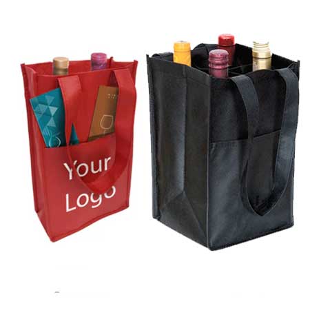 Custom Printed Sewn Non-Woven Cloth Bags for Bottles - Minimum 500 Bags